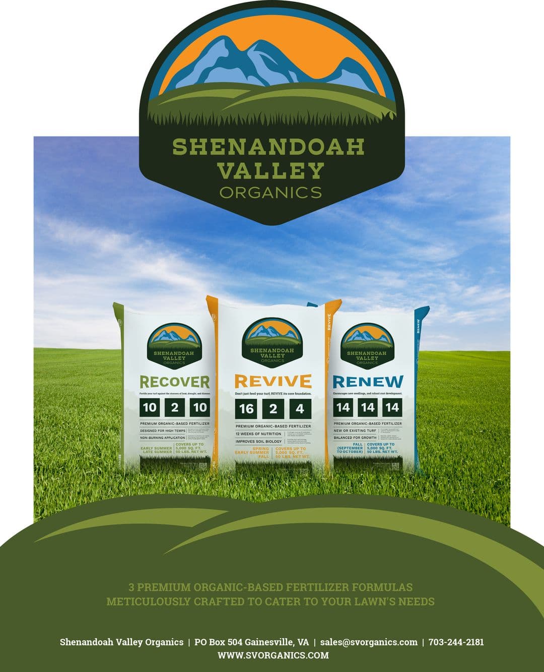 Shenandoah Valley Organics proprietary fertilizer blend